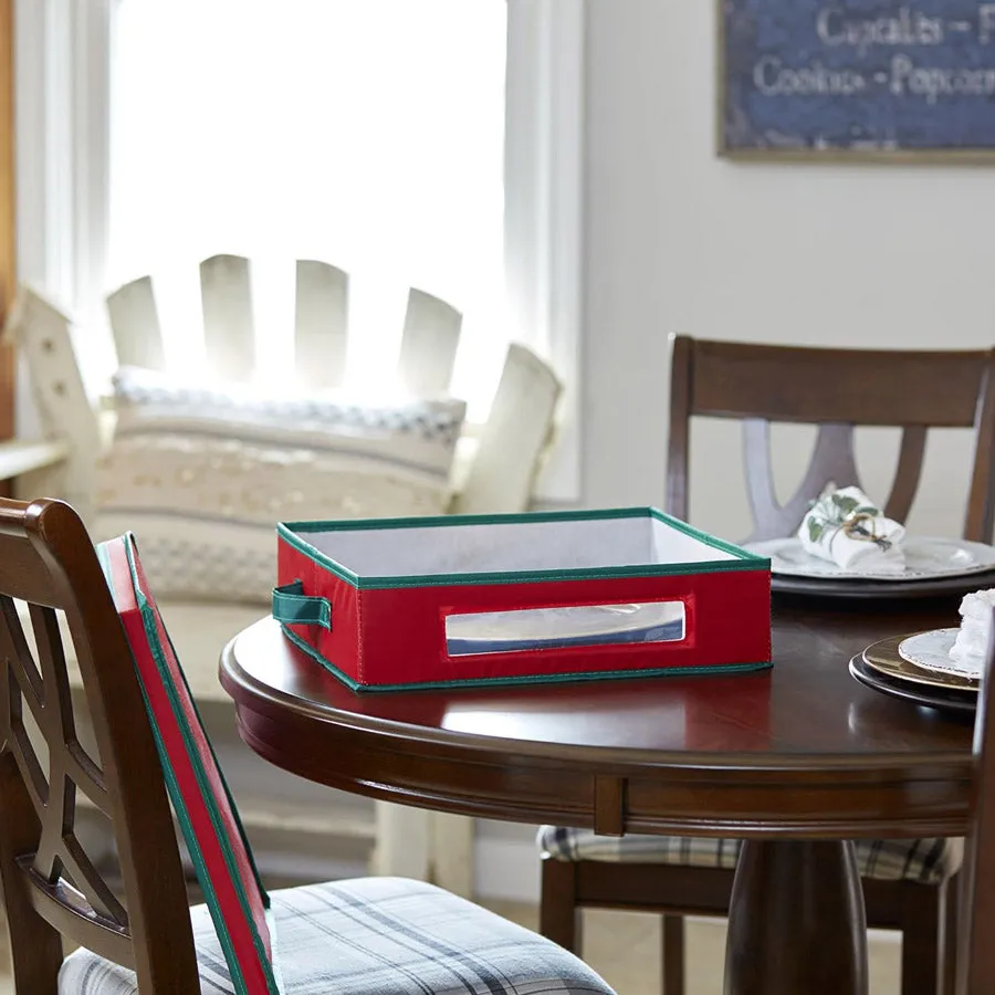 Holiday Charger Plate Storage Container - Red