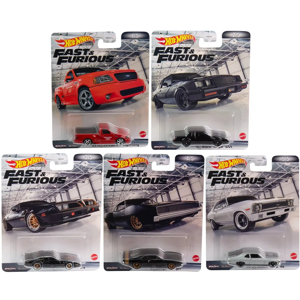 Hot Wheels FAST & FURIOUS RETRO ENTERTAINMENT 2022 J CASE SET OF 5 1/64 SCALE DIECAST CAR MODEL DMC55-957J