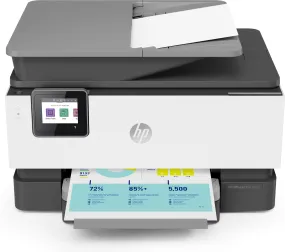 HP OfficeJet Pro 9015 All-in-One Color Inkjet Printer, 22 ppm Black, 18 ppm Color, 4800 x 1200 dpi, 512 MB Memory, WiFi, Ethernet, USB 2.0, Duplex Printing - 1KR42A#B1H