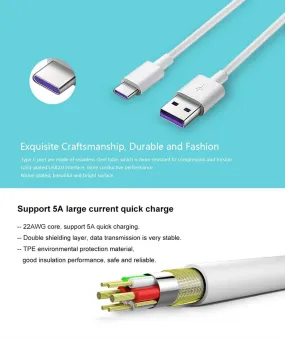 Huawei AP71 5A 1m USB A to C Cable White - 4071497