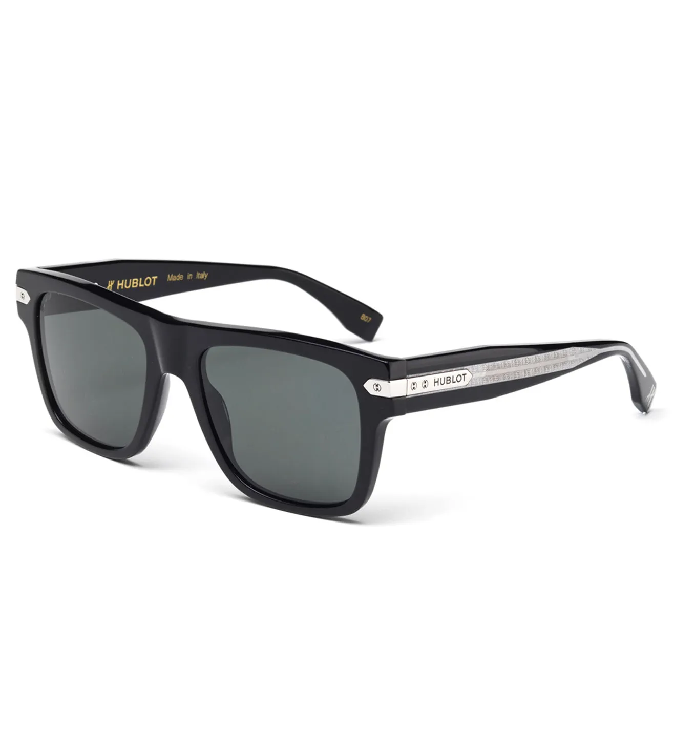 Hublot Unisex Black Polarized Square Sunglasses