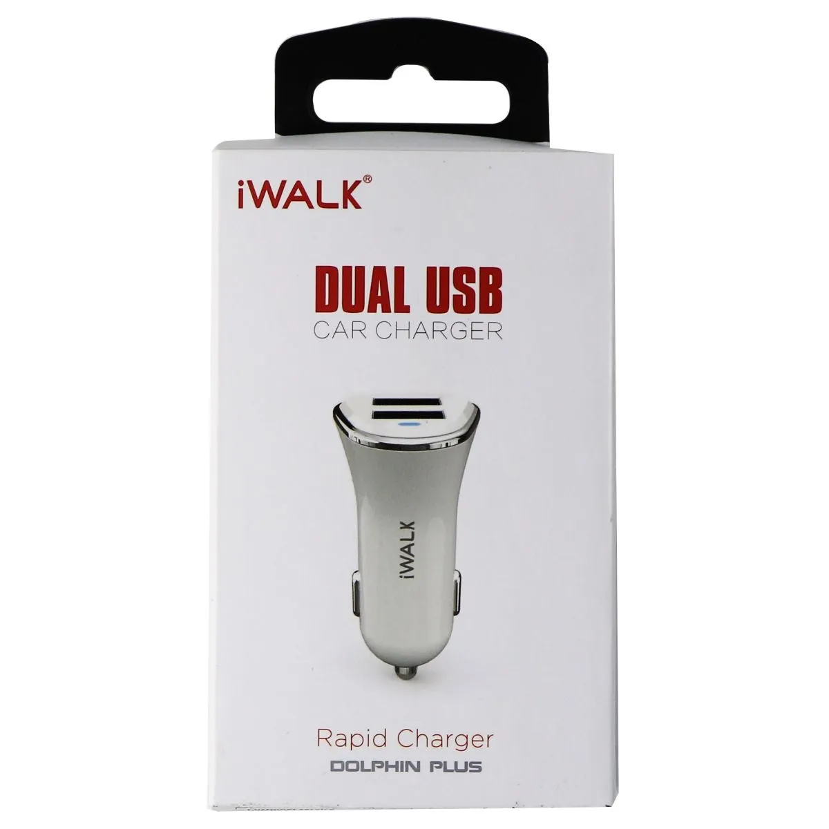 iWalk 4.8A Car Charger With Dual USB Ports - Gloss Black