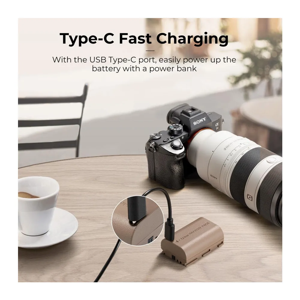 K&F Concept LP-E6NH Battery (2-Pack) 7.2V 2250mAh Batteries with USB Type C Direct Fast Charging for Canon EOS 90D 80D 70D 5D Mark II III IV 5DS SR 6D 6D Mark II R5 R6 R6 II R7 LP-E6 LP-E6N and Other Cameras | LPE6NH LP E6NH