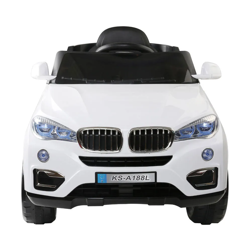 Kids Ride On Car With Remote MP3 LED Lights - White