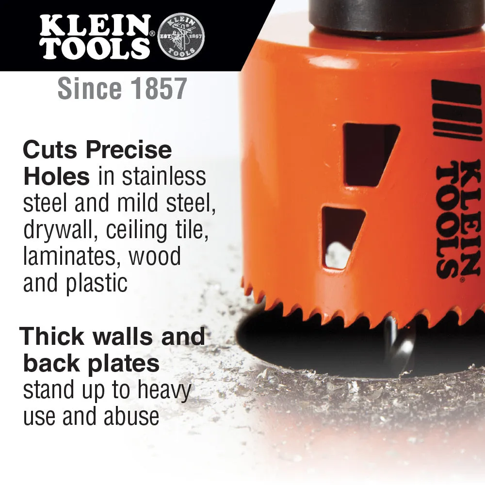 Klein 32905 Electrician's Hole Saw Kit with Arbor 3-Piece