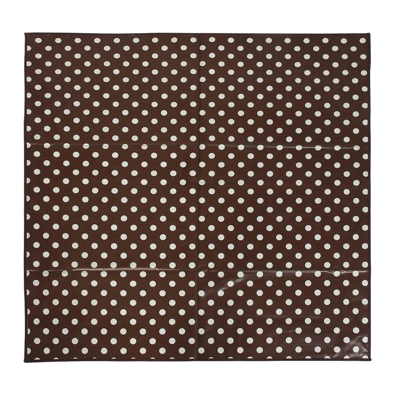 Kuber Industries Polyvinyl Chloride Dot Print Both Sided Bed Server Food Mat, Bedsheet Protector for Home 36"X36" (Brown) 54Km4339