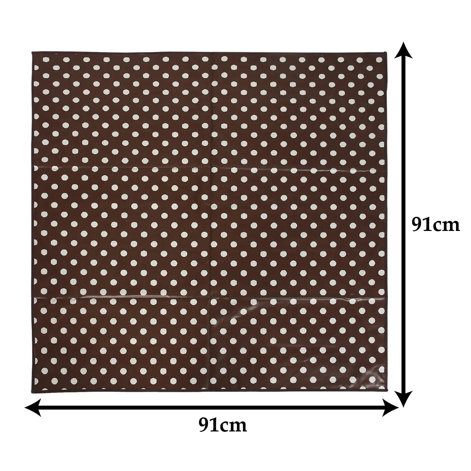 Kuber Industries Polyvinyl Chloride Dot Print Both Sided Bed Server Food Mat, Bedsheet Protector for Home 36"X36" (Brown) 54Km4339