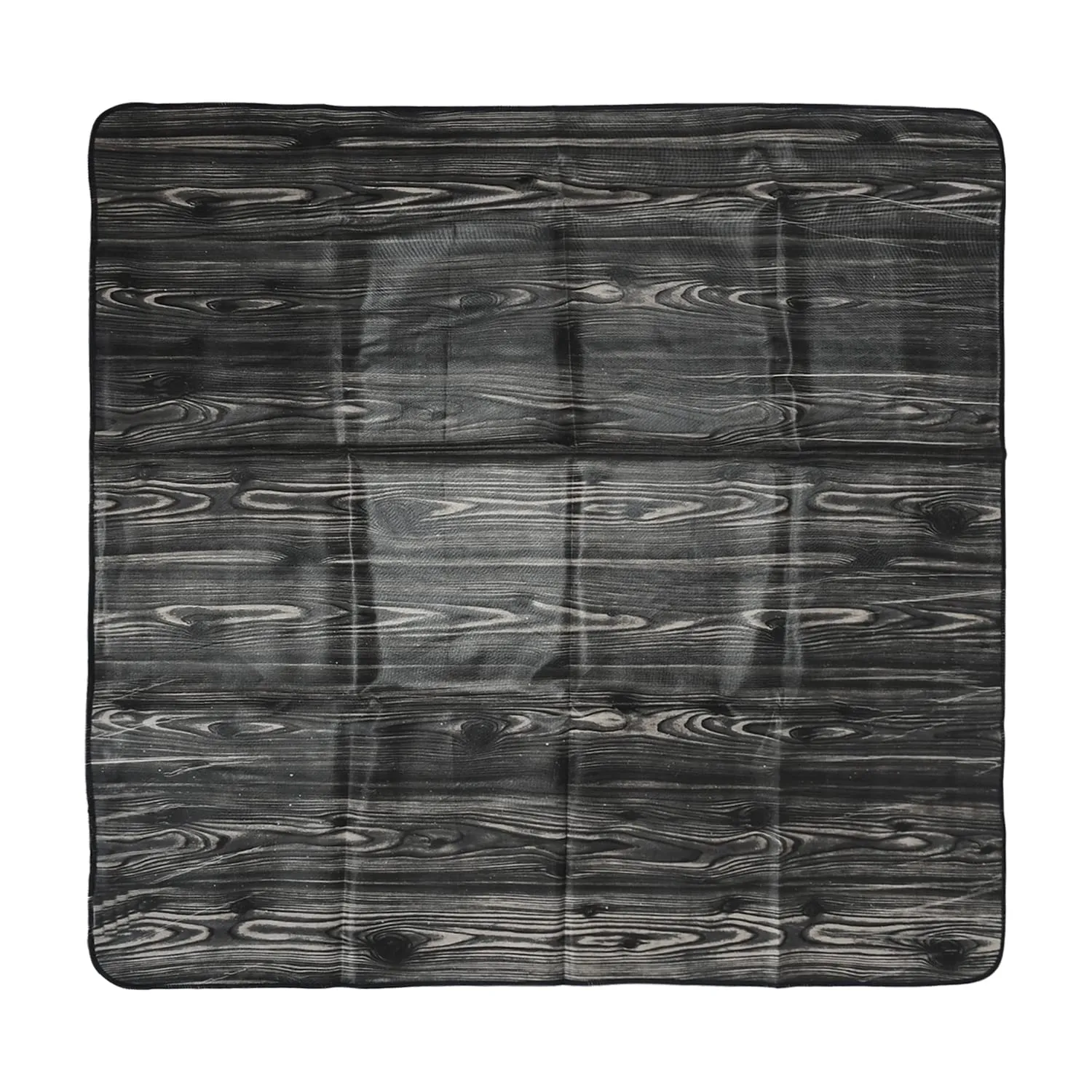 Kuber Industries PVC Wooden Print Both Sided Bed Server Food Mat, Bedsheet Protector For Home 36"x36" (Black) 54KM4341