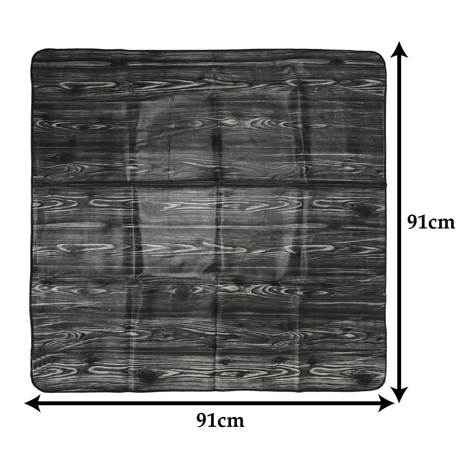 Kuber Industries PVC Wooden Print Both Sided Bed Server Food Mat, Bedsheet Protector For Home 36"x36" (Black) 54KM4341