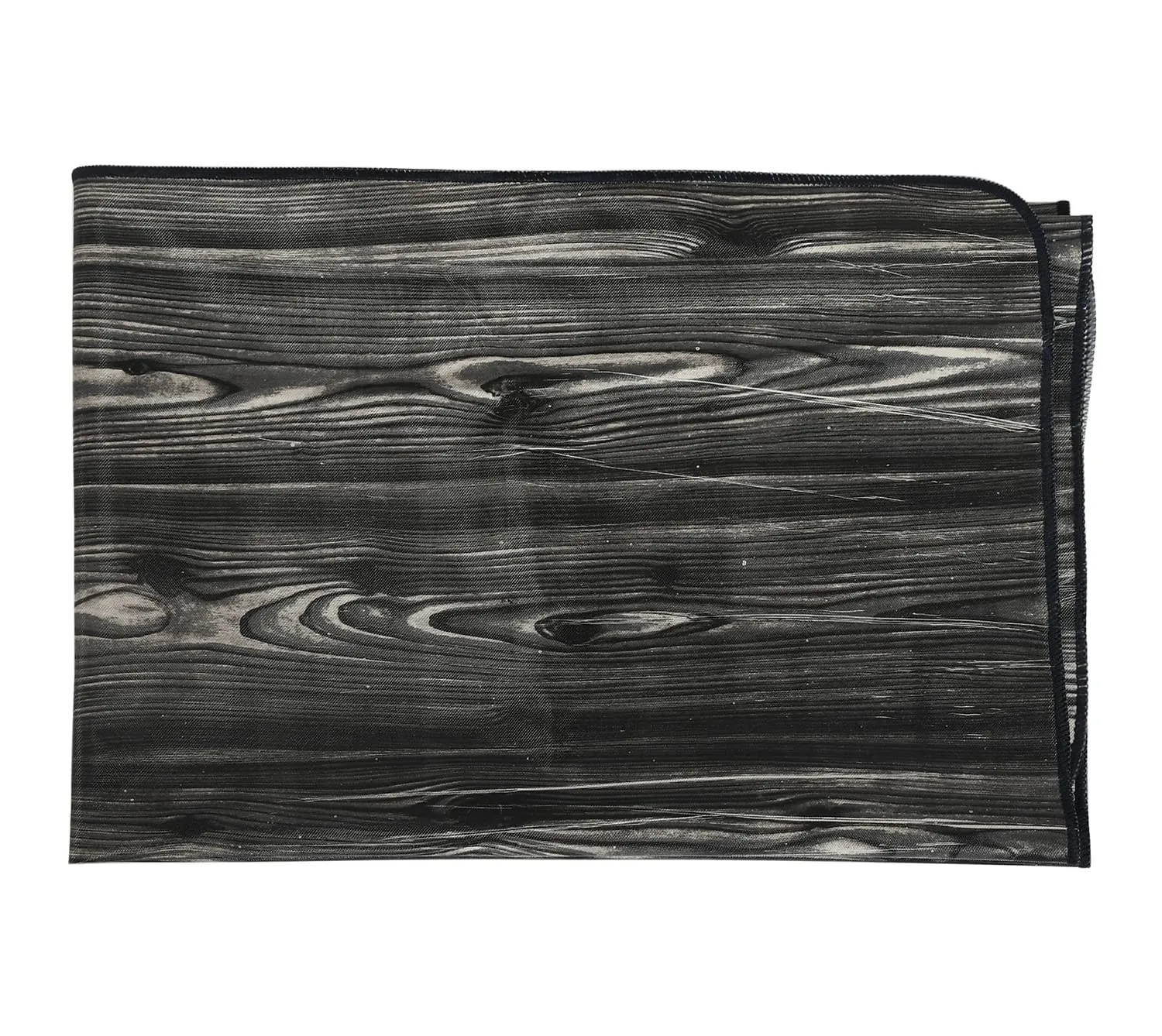 Kuber Industries PVC Wooden Print Both Sided Bed Server Food Mat, Bedsheet Protector For Home 36"x36" (Black) 54KM4341