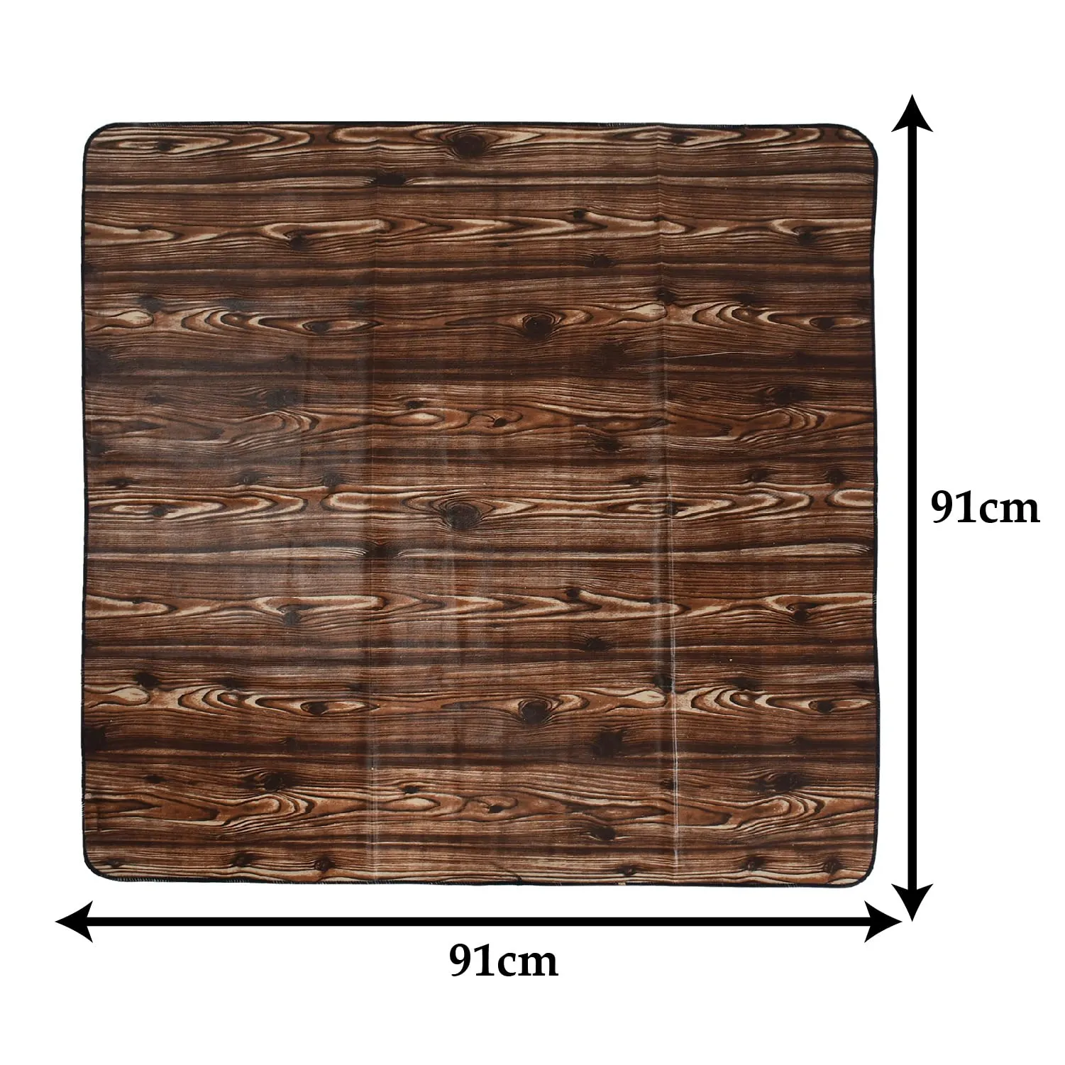 Kuber Industries PVC Wooden Print Both Sided Bed Server Food Mat, Bedsheet Protector For Home 36"x36" (Dark Brown) 54KM4342