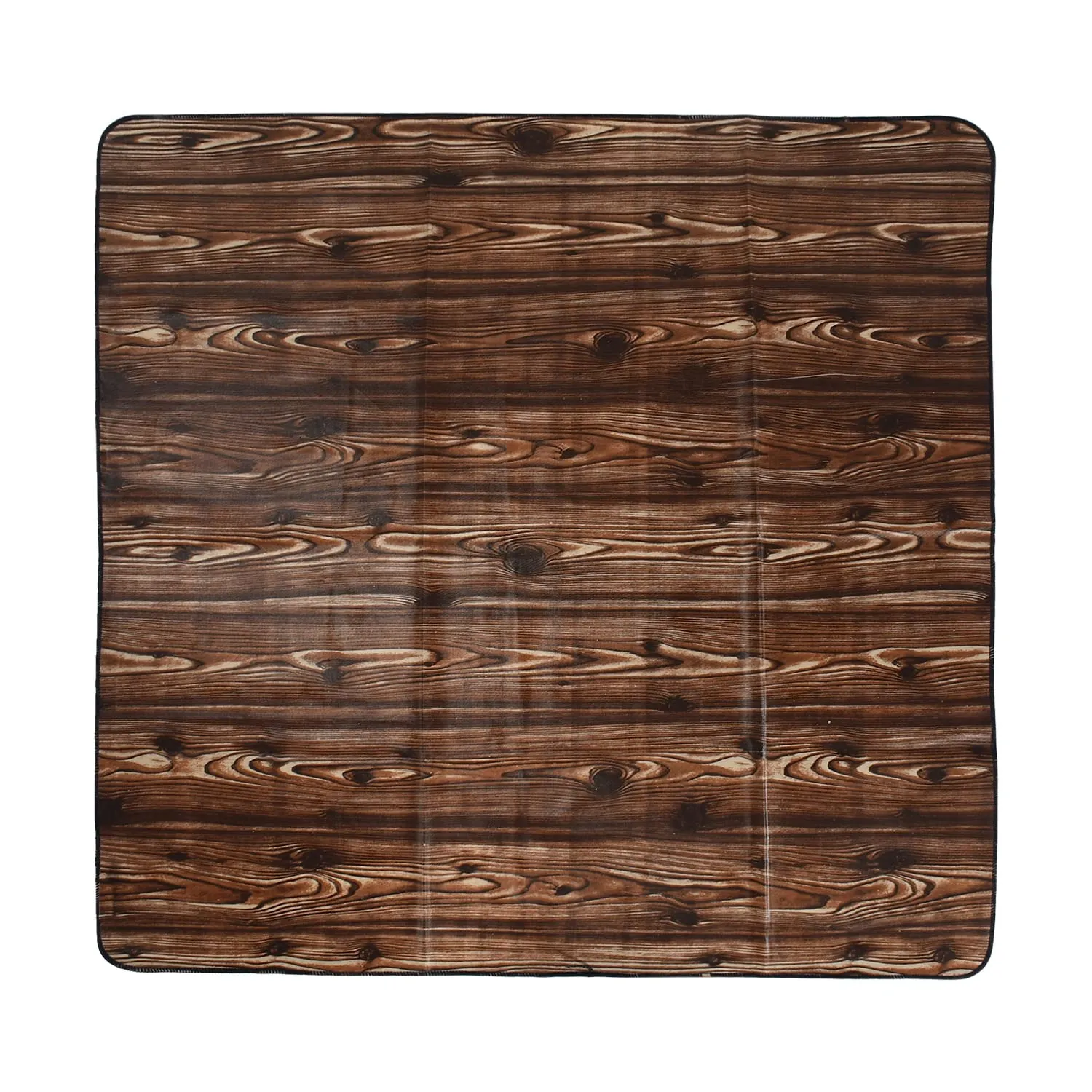 Kuber Industries PVC Wooden Print Both Sided Bed Server Food Mat, Bedsheet Protector For Home 36"x36" (Dark Brown) 54KM4342