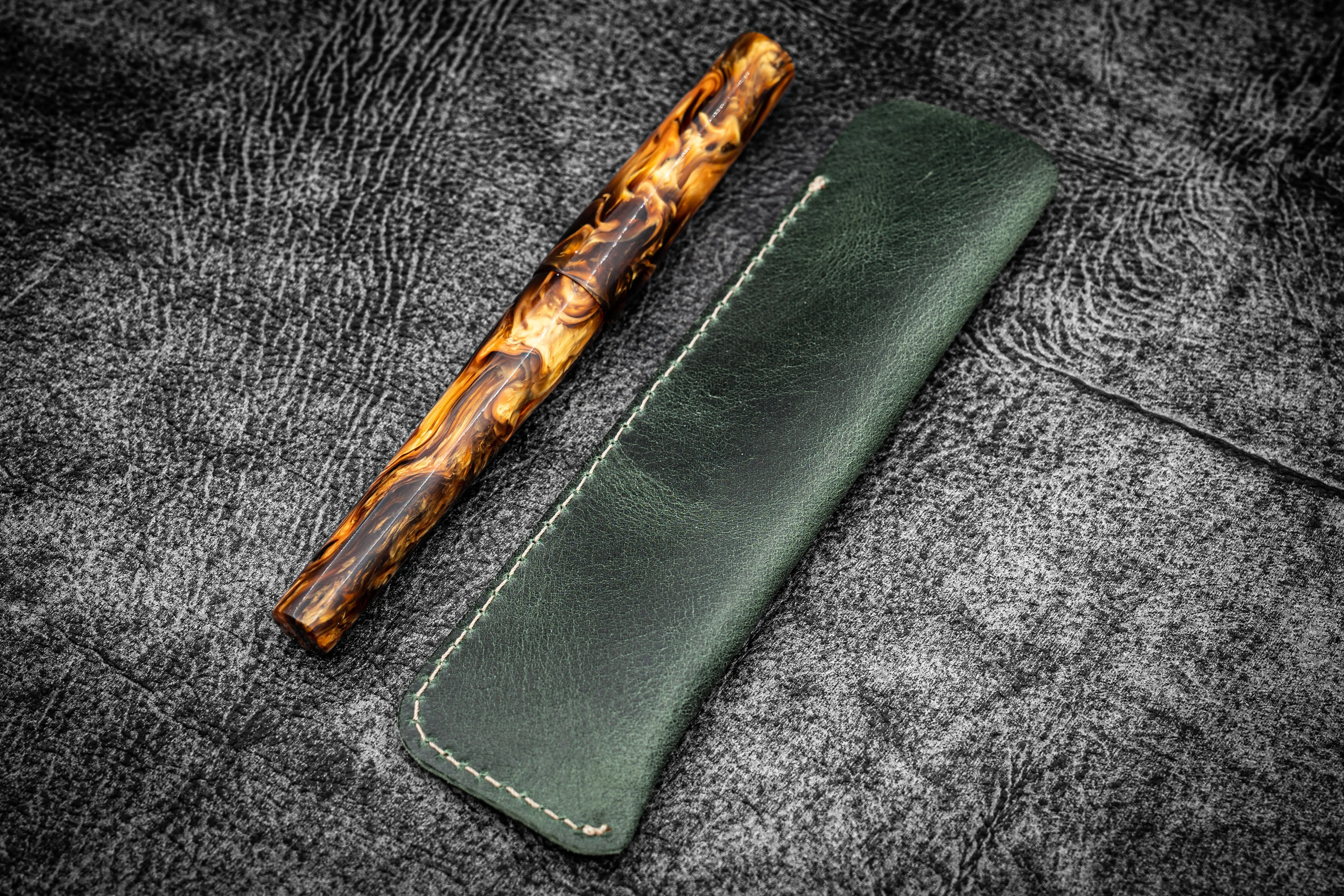 Leather Single Fountain Pen Sleeve - Multiple Colors