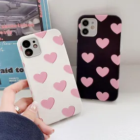 Leather Texture Heart Print Case