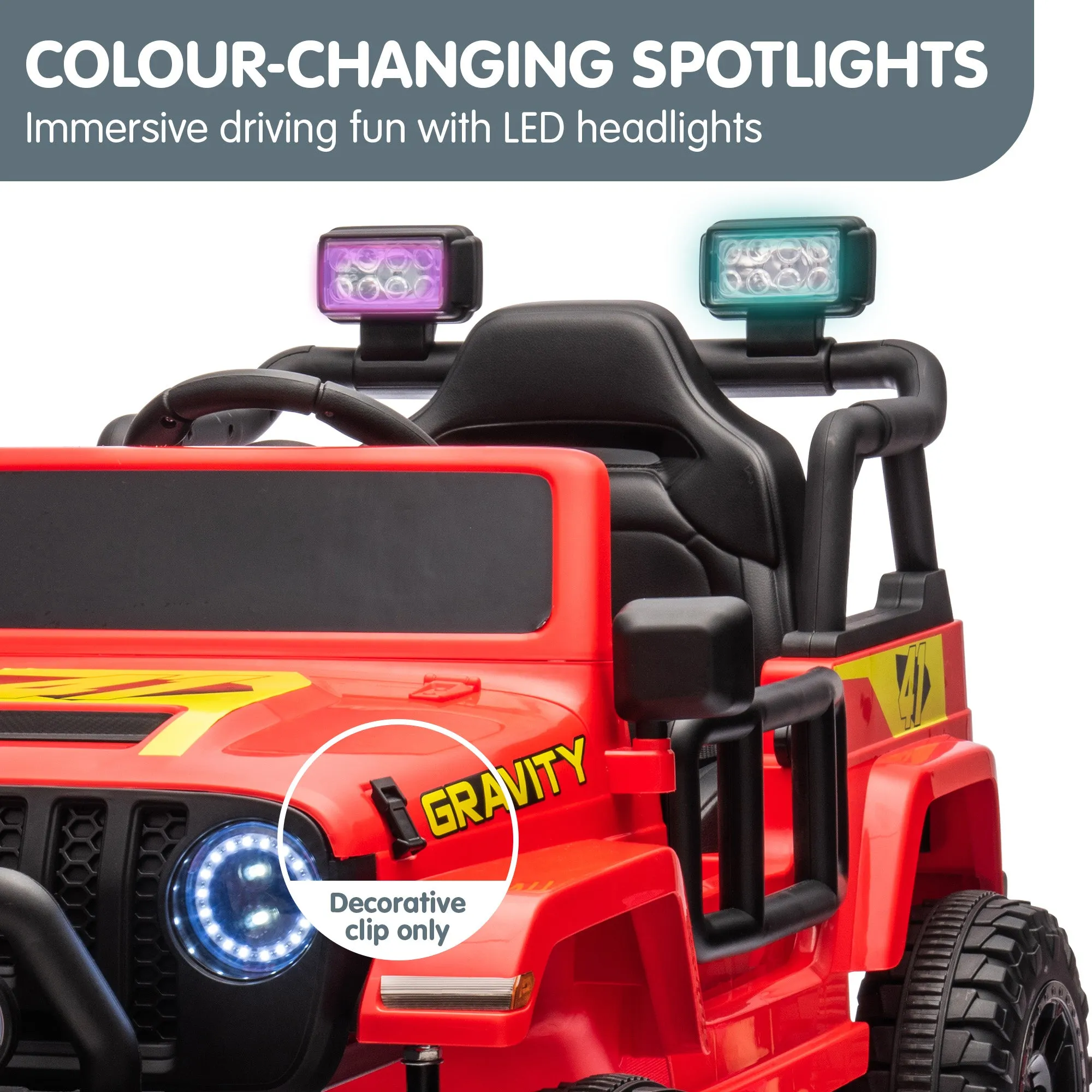 LED Lights & Bluetooth Kids Electric Ride On Car - Kahuna