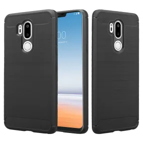 LG G7 ThinQ Case, LM-G710 Case, G7  ThinQ Case, Slim [Shock Proof] Flexible TPU Cover - Brush Black