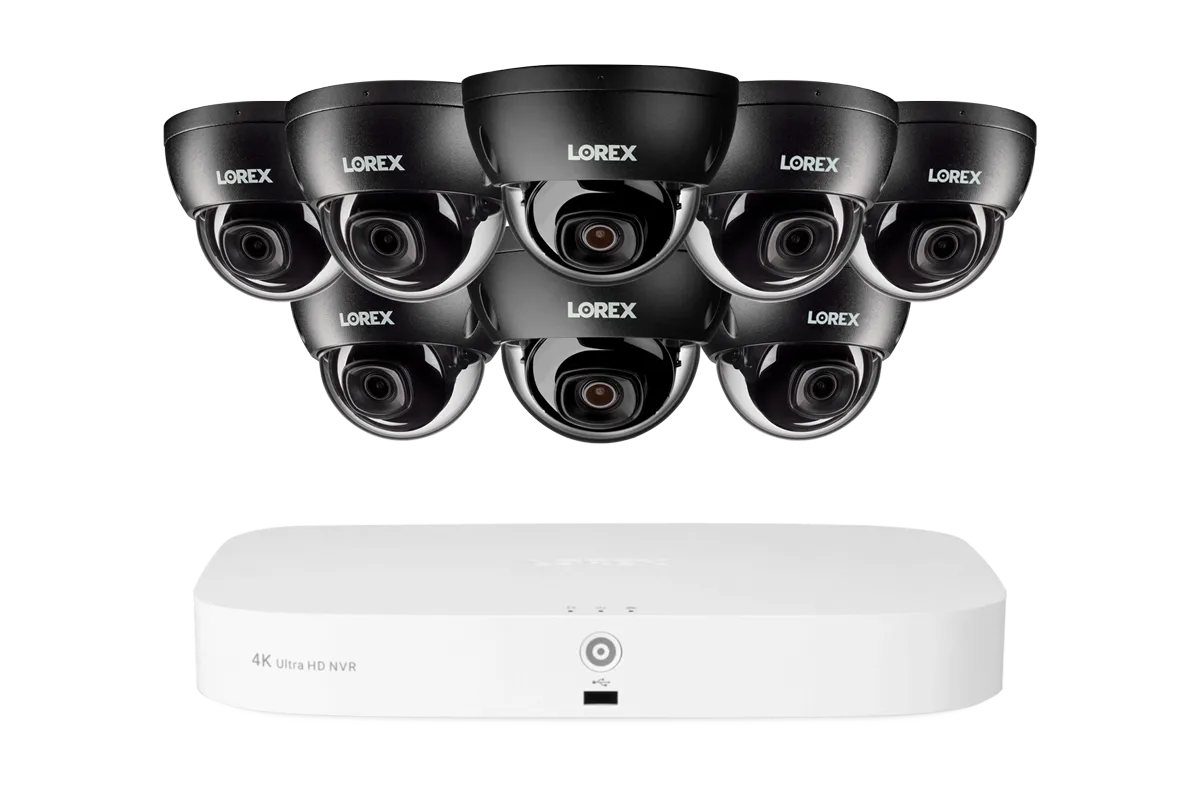 Lorex Fusion NVR with A4 4MP (2K) IP Dome Cameras - 4K 16-Channel (8 Wired   8 Wi-Fi Fusion) 2TB Wired System