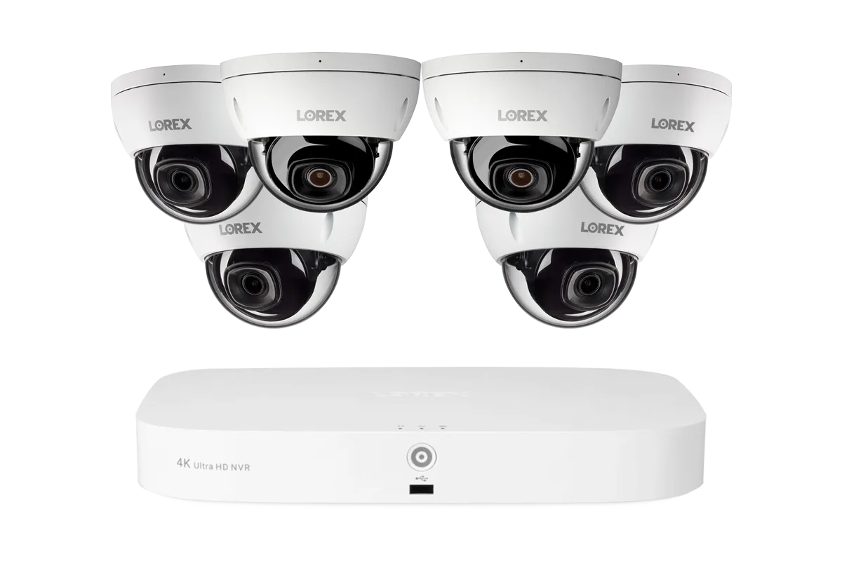 Lorex Fusion NVR with A4 4MP (2K) IP Dome Cameras - 4K 16-Channel (8 Wired   8 Wi-Fi Fusion) 2TB Wired System