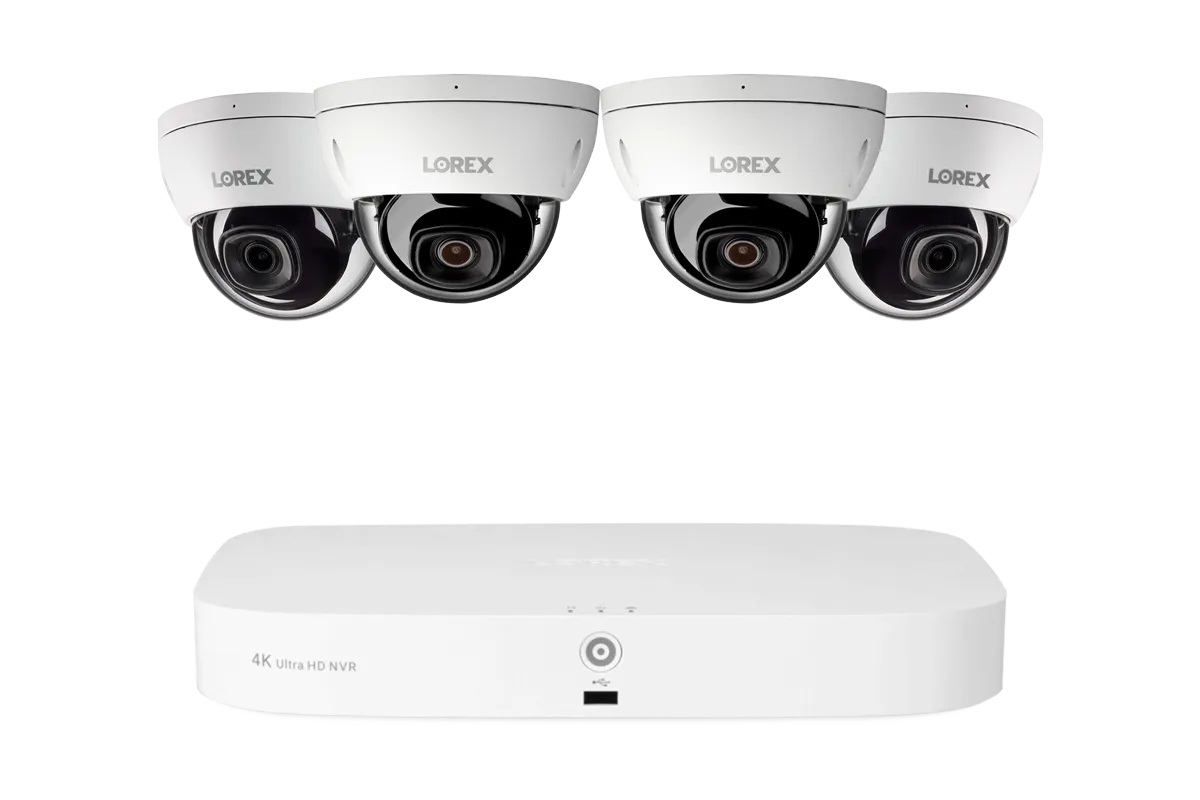 Lorex Fusion NVR with A4 4MP (2K) IP Dome Cameras - 4K 16-Channel (8 Wired   8 Wi-Fi Fusion) 2TB Wired System