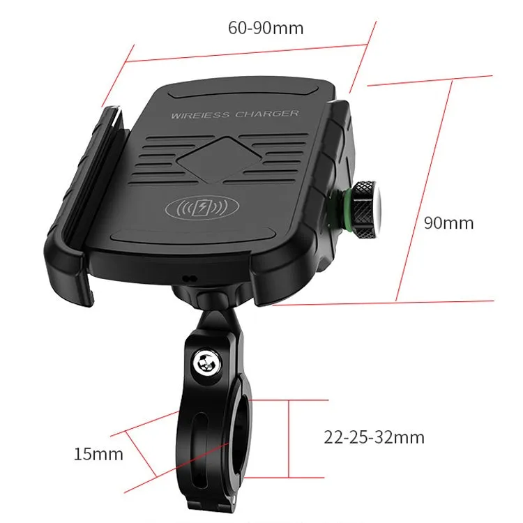 M9 Motorcycle Wireless Charging Mobile Phone Bracket 15W Fast Charging Mobile Phone Navigation Bracket(Blue)