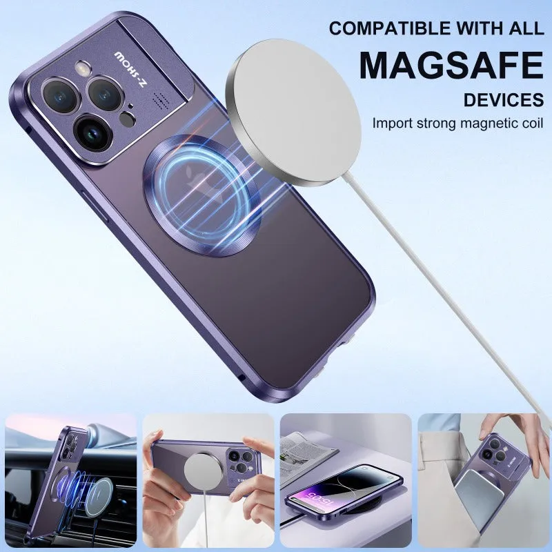 Magnetic Metal Aluminum Alloy Aromatherapy Phone Case With Invisible Holder For iPhone