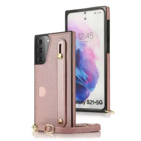 Mane Slim Leather Galaxy Shockproof Case With Wrist Strap