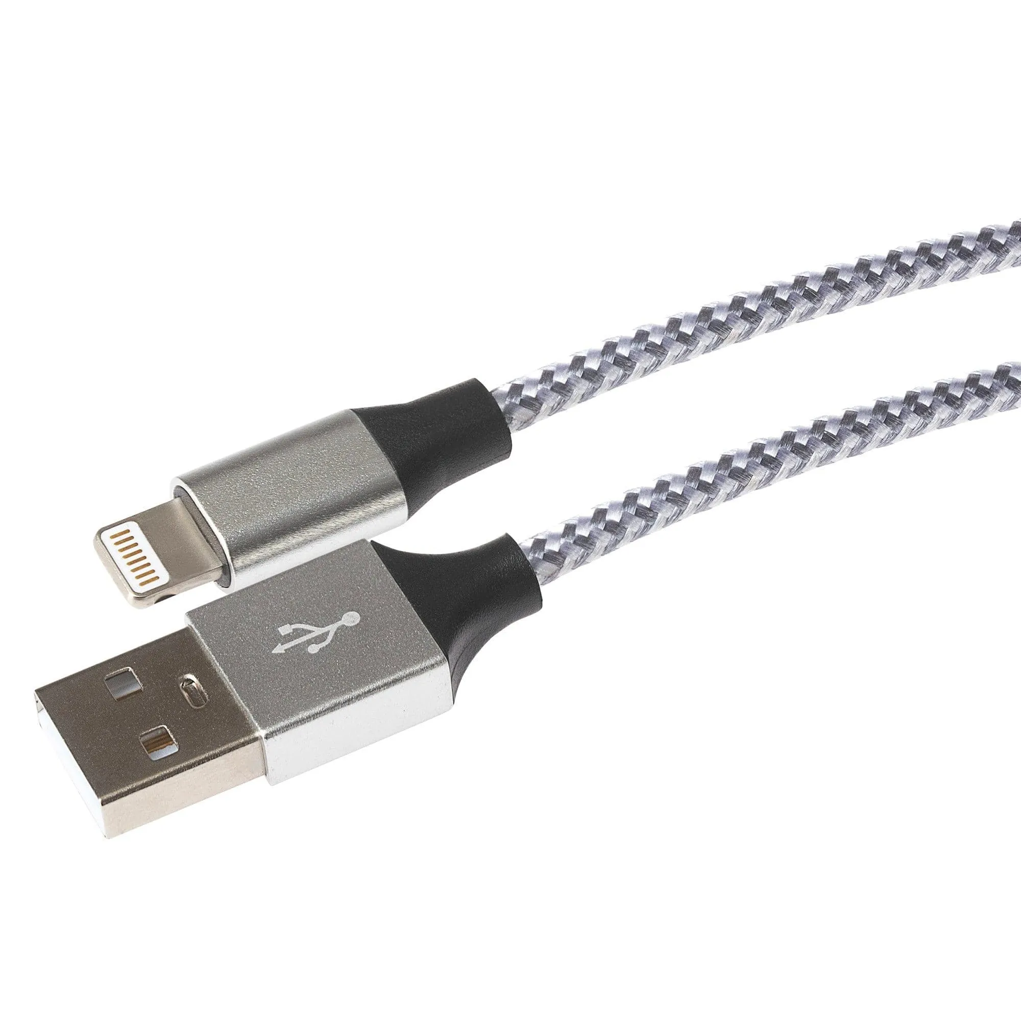 Maplin Lightning Connector to USB-A Braided Cable - 1m