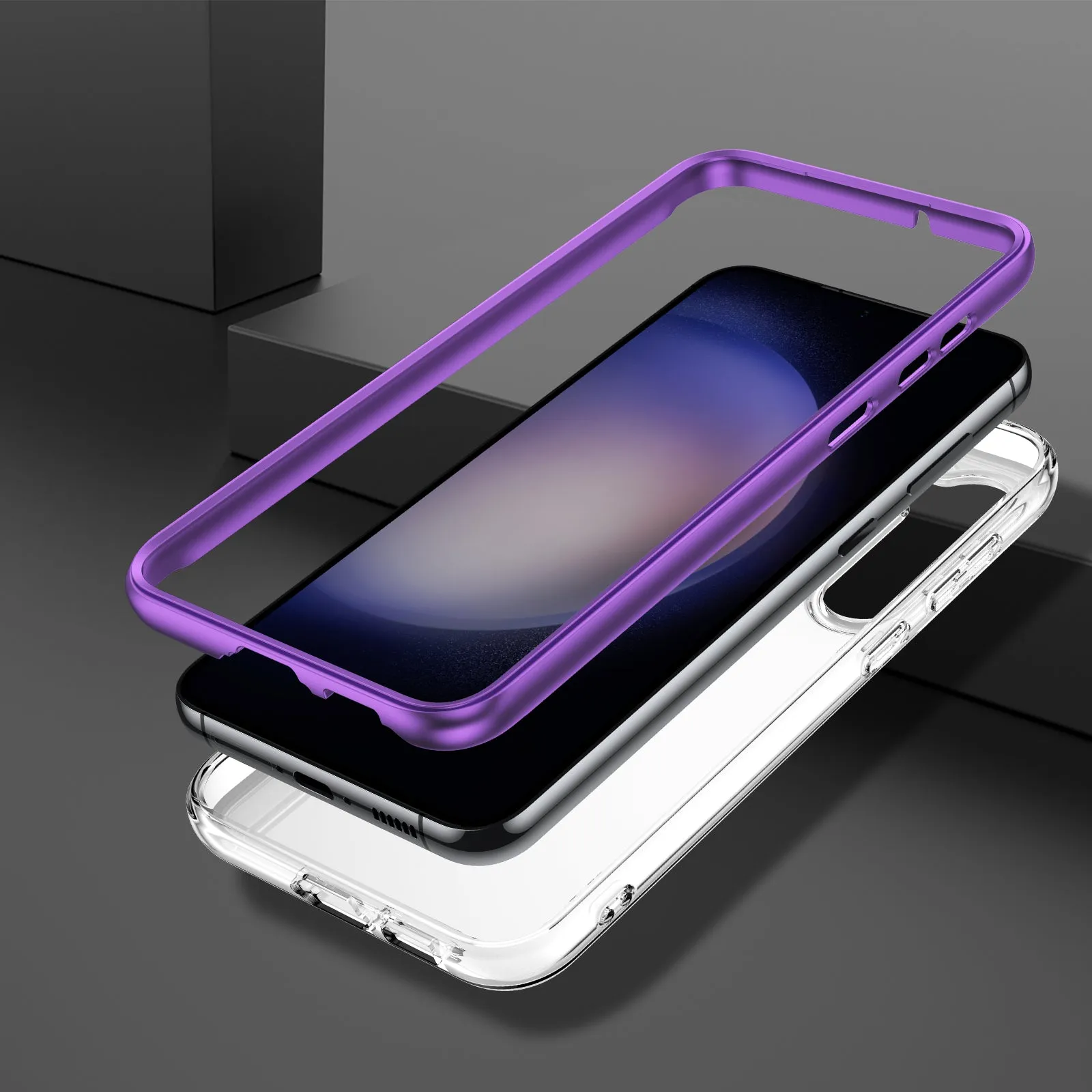 Marble Bundle for Samsung Galaxy S23 Plus Case   Galaxy Buds Case (Purple)