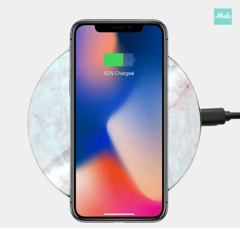 【Marble】15W Ultra thin FastWireless Charger Pad 雲石紋名字無線差電板