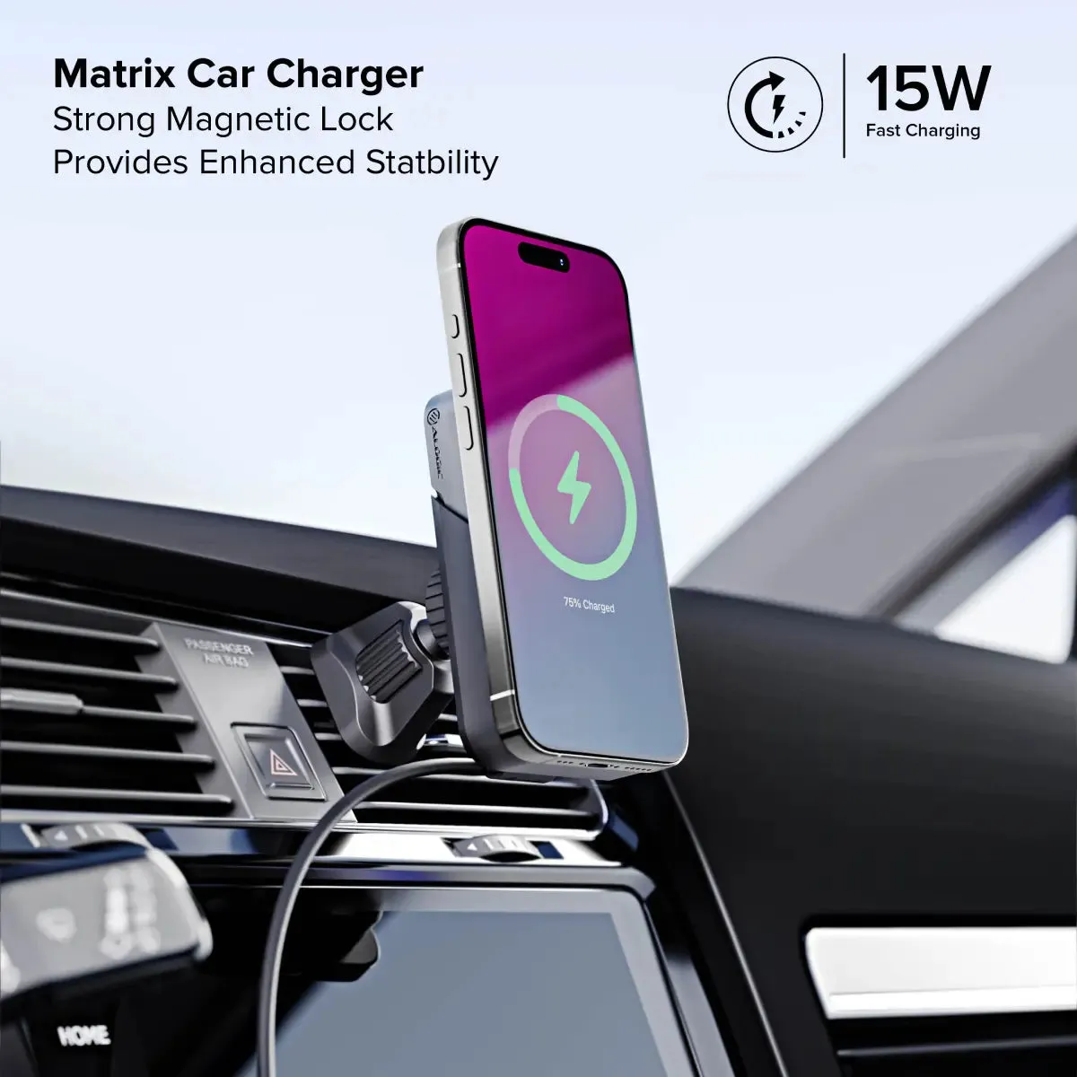 Matrix  Flow 3-in-1 Charging Dock with Car Charger Cradle & Wireless Powerbank