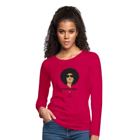 Melanated and Moisturized -Women's Premium Slim Fit Long Sleeve T-Shirt