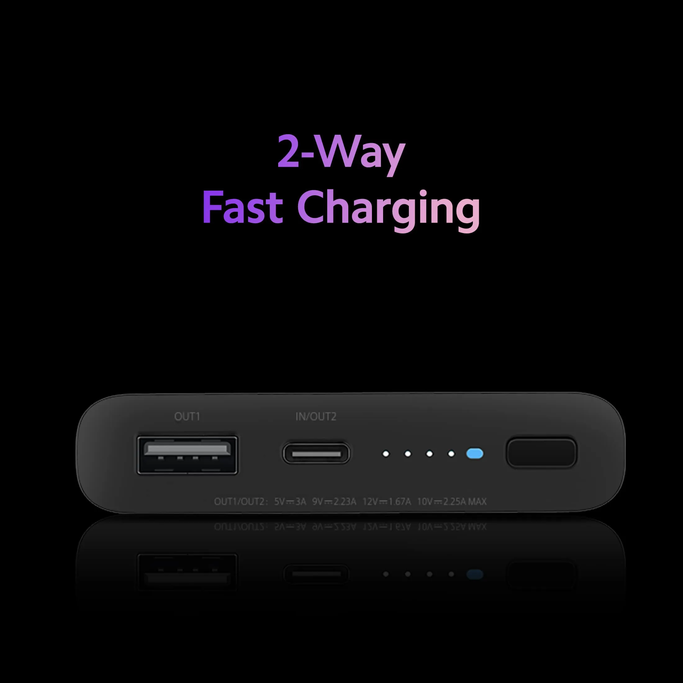 MI Lithium Ion Xiaomi Wireless Power Bank 10000mAh | 22.5W Fast Charging (USB-A) | 10W Wireless Charging | Two-Way Fast Charging | Fast Charging USB C Input Port -Black