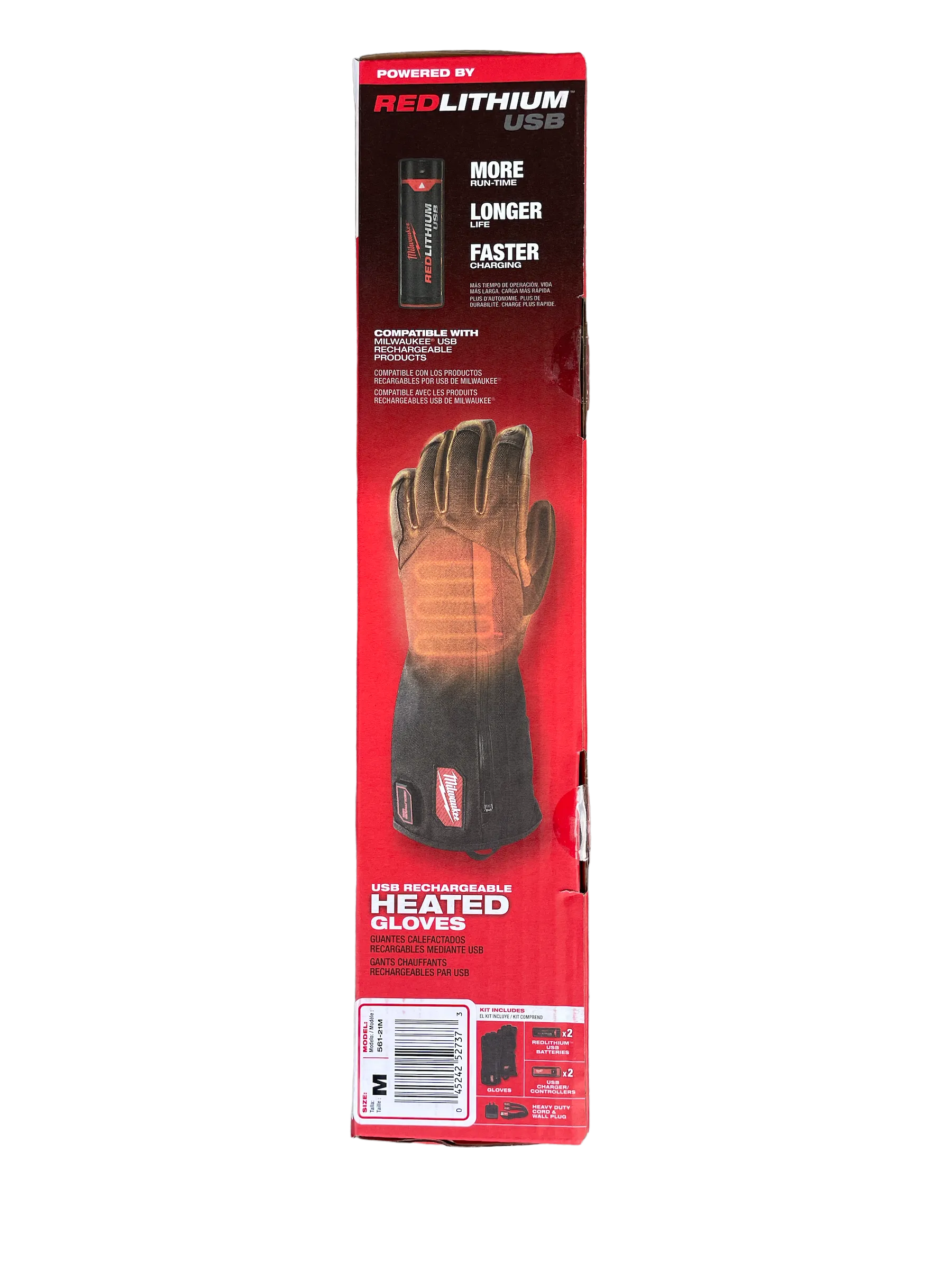 Milwaukee Medium Rechargeable Heated Gloves with REDLITHIUM USB Battery and Charger