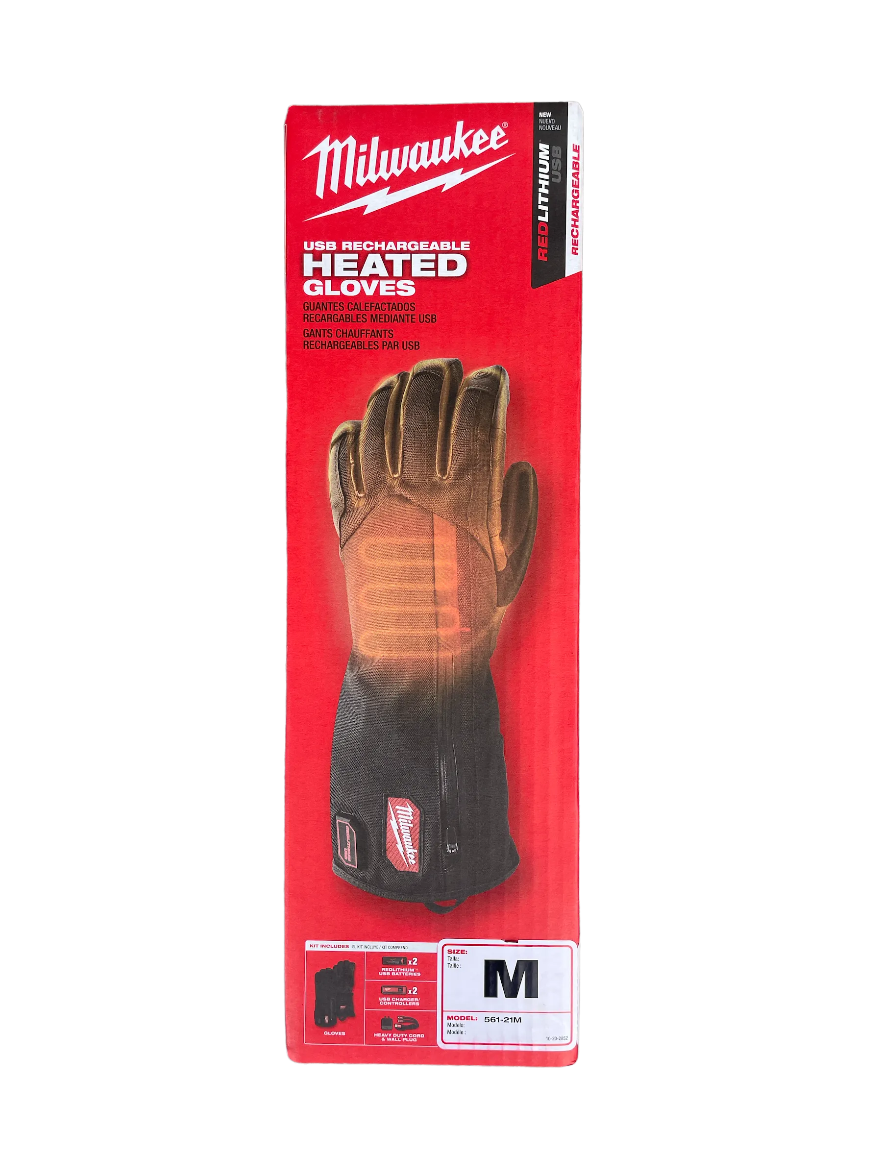 Milwaukee Medium Rechargeable Heated Gloves with REDLITHIUM USB Battery and Charger