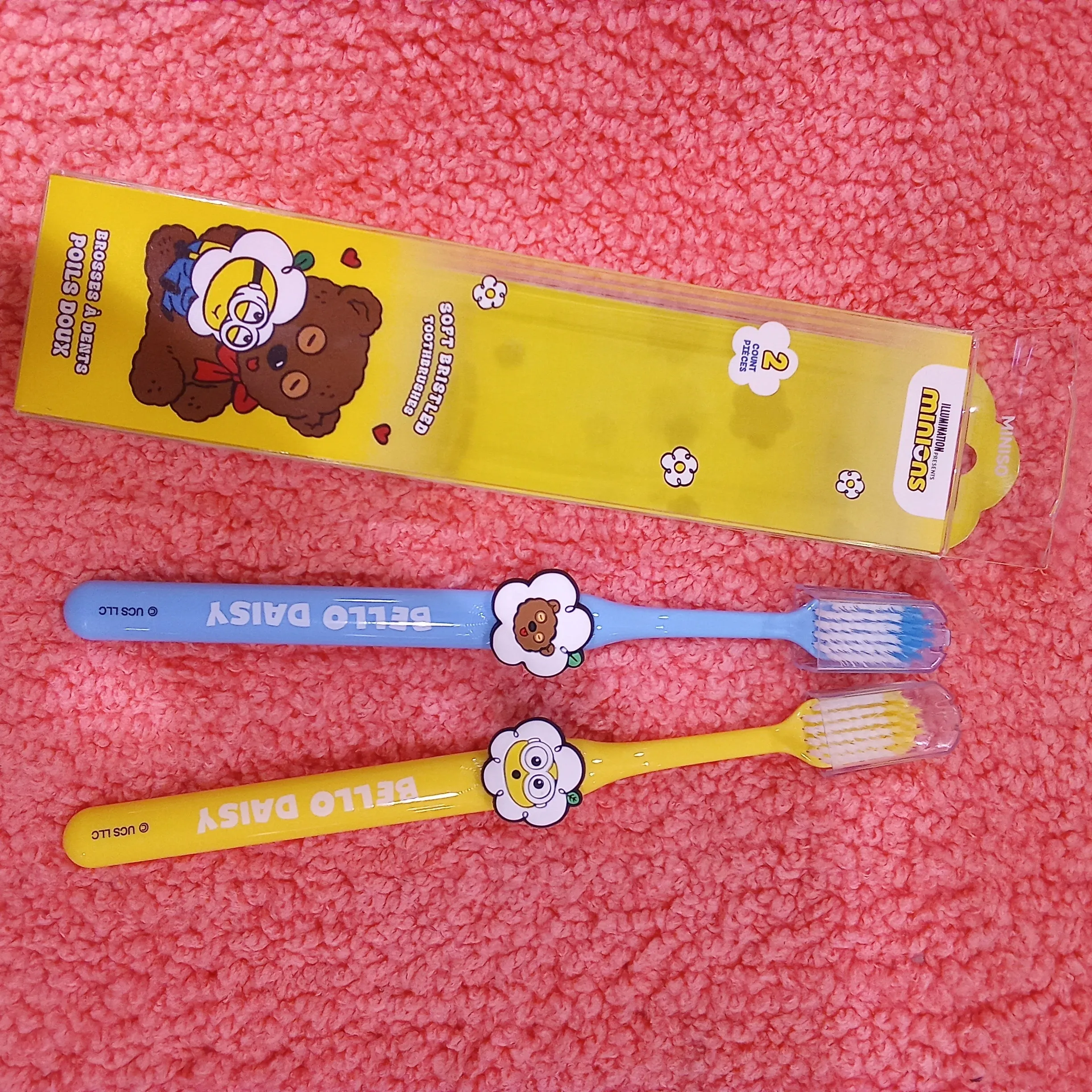 Miniso Daisy Minions Collection Soft Bristled Toothbrushes (2Pcs)