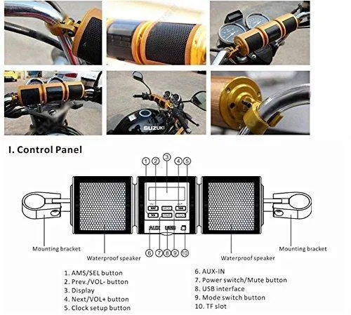 Motorcycle Waterproof Bluetooth Speakers Ã¼berlegen IPX4Â