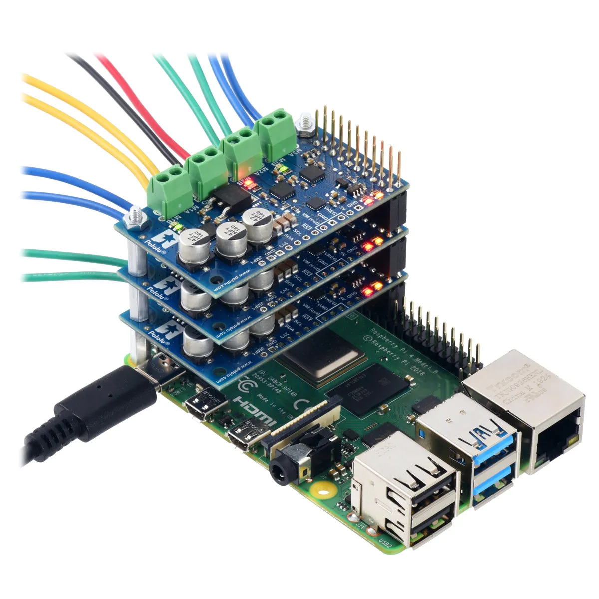 Motoron M3H256 Triple Motor Controller Kit for Raspberry Pi