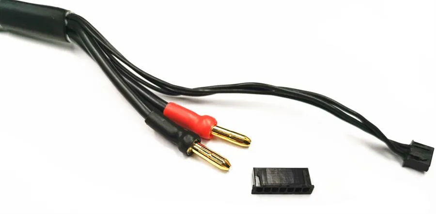 MR33 2S All-Black Charging Lead - 300mm - (4 / 5mm Dual Plug - XH)  MR33-BCL