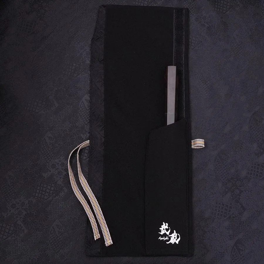 Musashi Japanese Style Kitchen Knife Roll Flower Black 1 Pocket Handmade