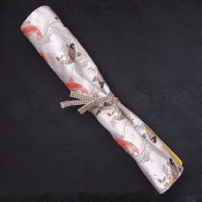 Musashi Japanese Style Kitchen Knife Roll Koi-White 4 Pockets Handmade