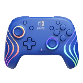 Nintendo Switch Blue Afterglow Wave Wireless Controller With Motion