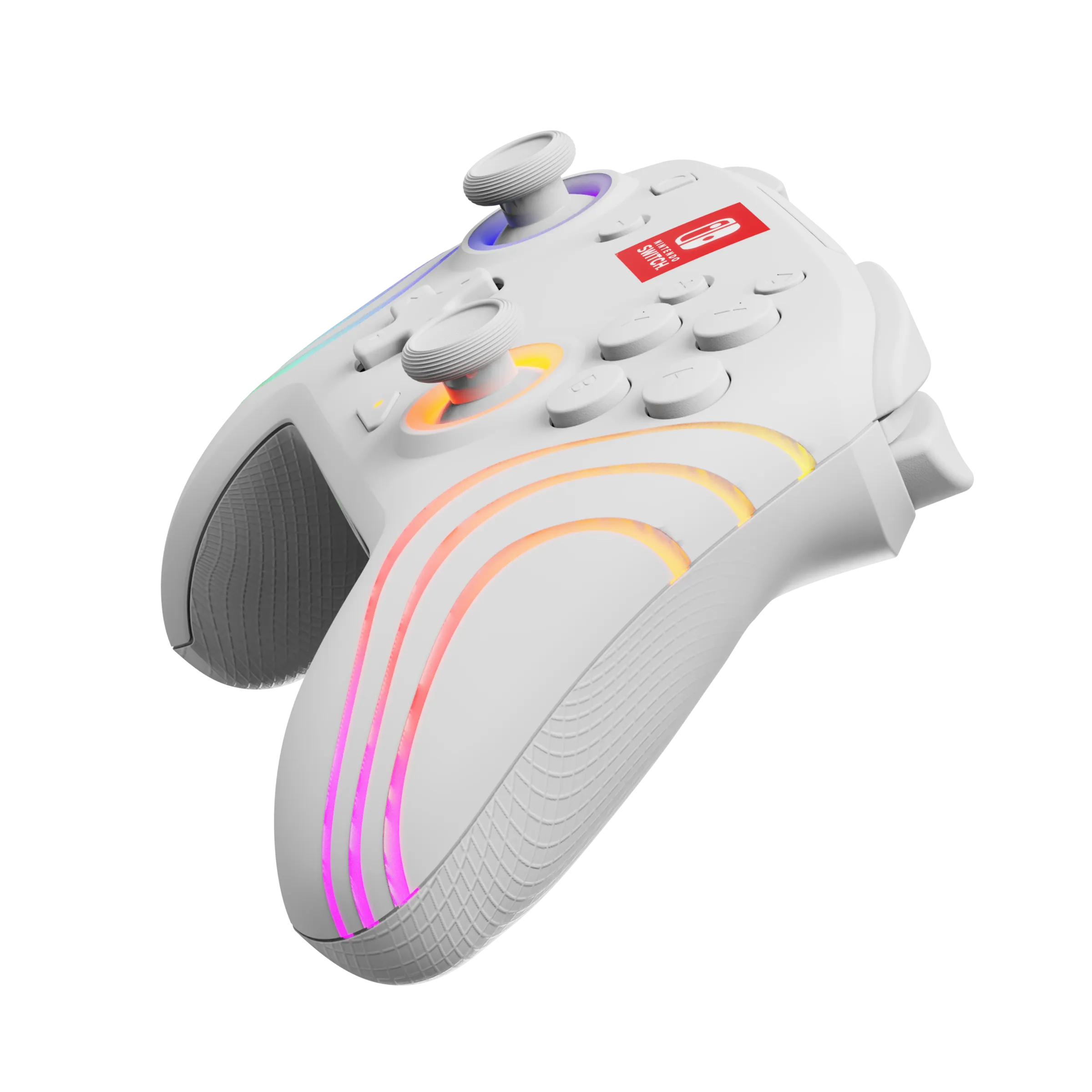 Nintendo Switch White Afterglow Wave Wireless Controller With Motion