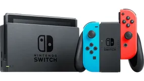 Nintendo Switch with Neon Blue and Neon Red Joy - Con