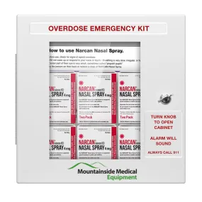 Non-Locking Metal Wall Mounted Cabinet with Door Alarm Siren for Narcan Opioid Overdose Emergency