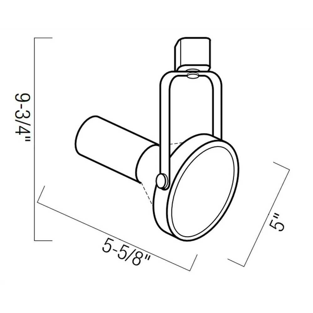 Nora NTH-108 Three Light PAR38 Gimbal Ring Track Kit with End Feed Cord and Plug in Silver and Black Finish