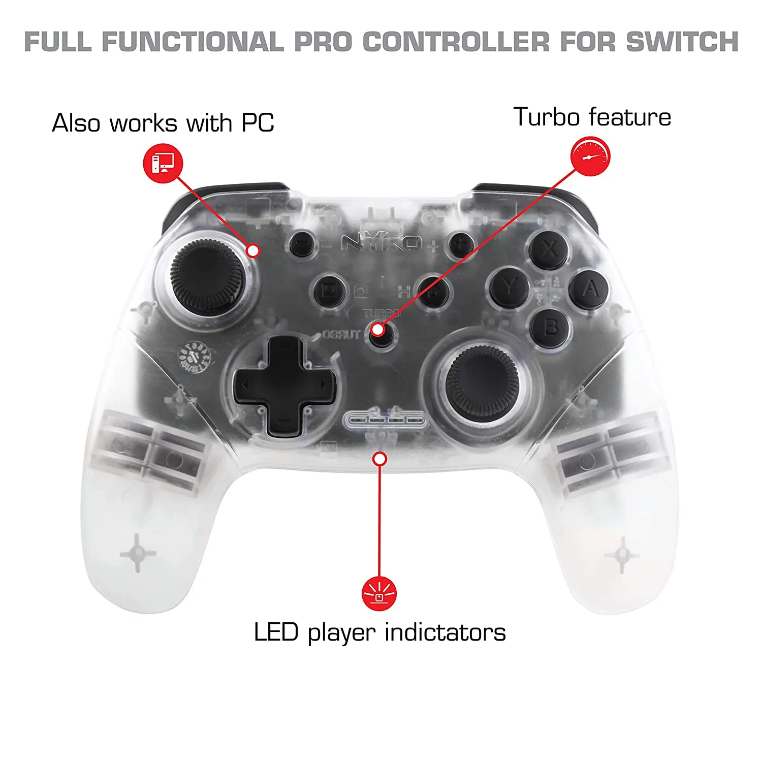 Nyko NSW Wireless Core Controller Clear (87260)