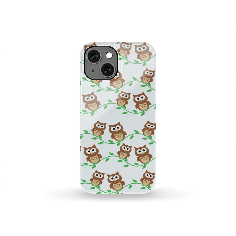 Owls On Tree Branch Phone Case