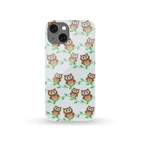 Owls On Tree Branch Phone Case