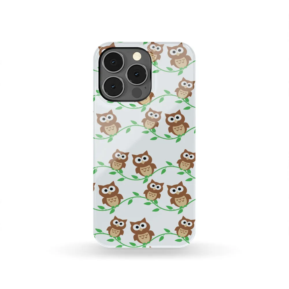 Owls On Tree Branch Phone Case