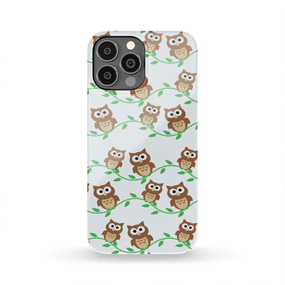 Owls On Tree Branch Phone Case